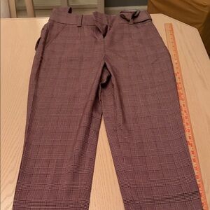 New York & Company Plaid Pants - Burgundy and Gray